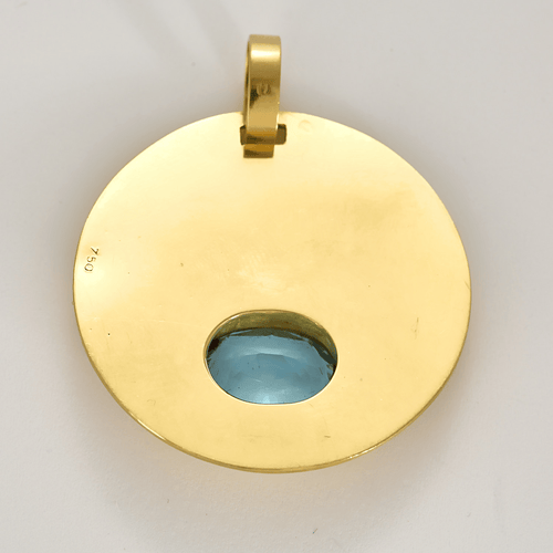 Pendentif rond en or jaune et topaze 58 Facettes DV27468-74