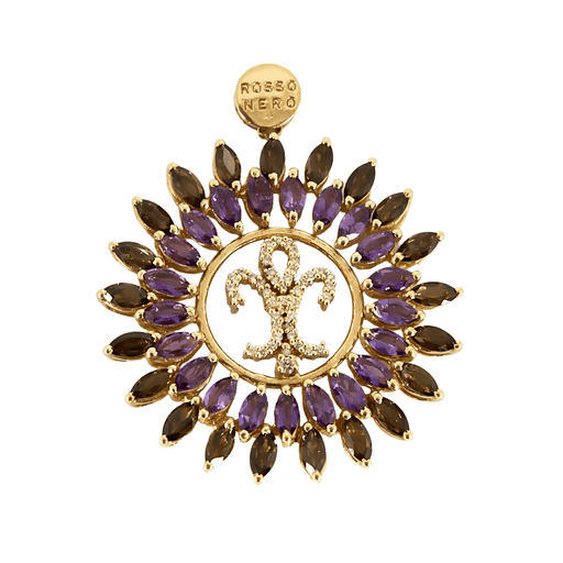 Pendentif Pendentif en or jaune, améthyste et quartz fumé 58 Facettes DV27342-3