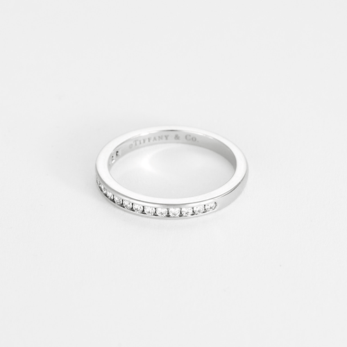 Bague 48.5 Tiffany & Co - Alliance platine et diamants 58 Facettes DV28010-1-485-2