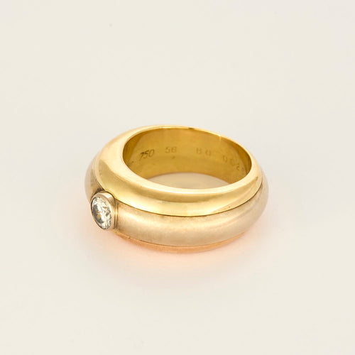 Bague 56 CARTIER - Trinity - Importante bague jonc trois ors et diamant 58 Facettes DV28278-1