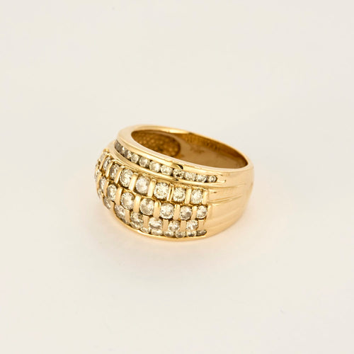 Bague 53 Bague dôme en or jaune et diamants 58 Facettes DV27468-62-53-2
