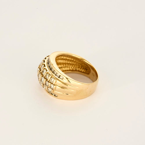Bague 53 Bague dôme en or jaune et diamants 58 Facettes DV27468-62-53-2