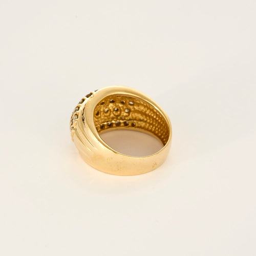 Bague 53 Bague dôme en or jaune et diamants 58 Facettes DV27468-62-53-2