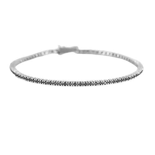 Bracelet Bracelet en or blanc et diamants noirs 58 Facettes DV28121-1