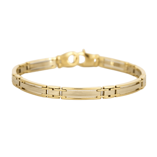 Bracelet Bracelet de type gourmette en or blanc et or jaune 58 Facettes DV15012-3