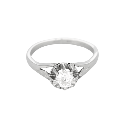 Bague 51 Bague solitaire en or gris et diamant 58 Facettes DV28217-1