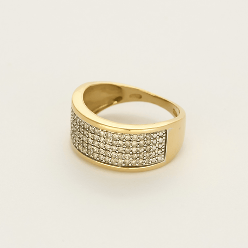 Bague 51 Bague jonc en or jaune et or gris, diamants 58 Facettes DV26327-9