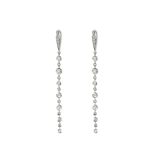 Boucles d'oreilles Paire de Pendants d'oreilles en or 14K et petits diamants 58 Facettes DV16843-20