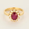 Bague 54 Bague marguerite en or jaune, rubis et diamants 58 Facettes DV27342-1