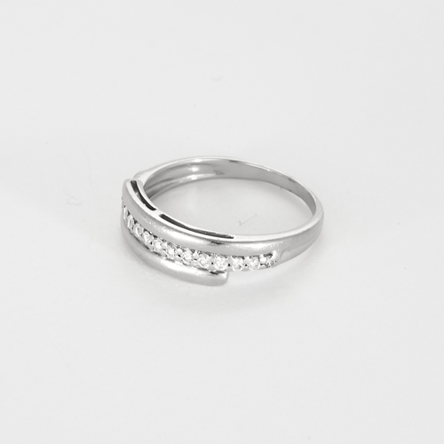 Bague 52 Demie Alliance en or gris et diamants 58 Facettes DDV24085-2-52-1