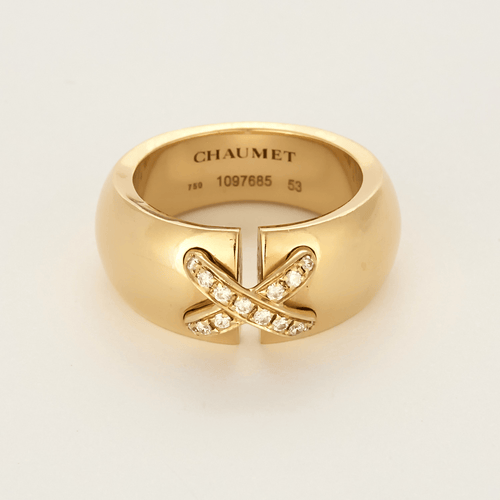 Bague 53 CHAUMET - Liens - Bague en or jaune et diamants 58 Facettes DV28402-1