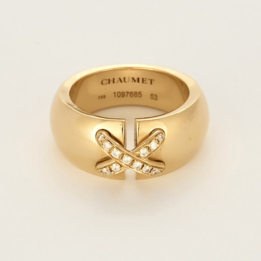 Bague 53 CHAUMET - Liens - Bague en or jaune et diamants 58 Facettes DDV28402-1