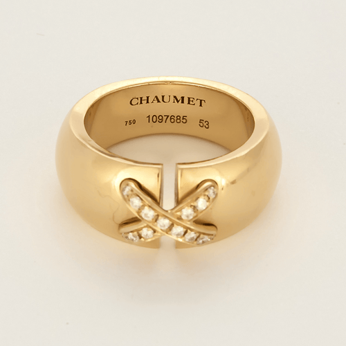 Bague 53 CHAUMET - Liens - Bague en or jaune et diamants 58 Facettes DV28402-1