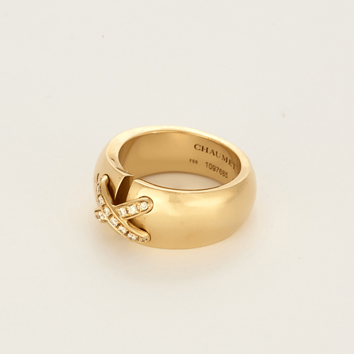 Bague 53 CHAUMET - Liens - Bague en or jaune et diamants 58 Facettes DV28402-1