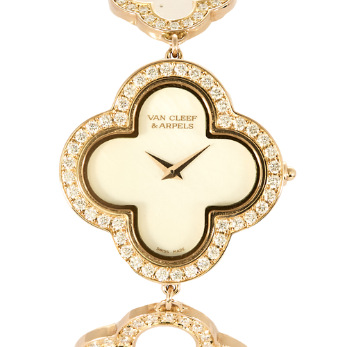 Montre Van Cleef & Arpels Alhambra or rose, nacre et diamants