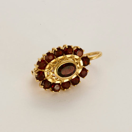 Boucles d'oreilles Paire de Boucles d'oreilles dormeuse en or jaune et grenats almandins 58 Facettes DDV0463-23