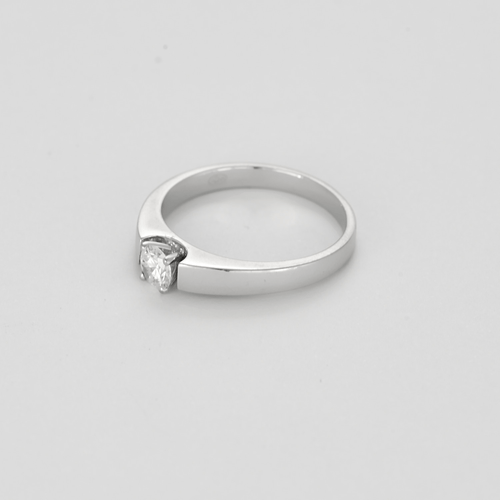 Bague 56 Bague solitaire en or gris et diamant 0.30 carat 58 Facettes DV27556-8