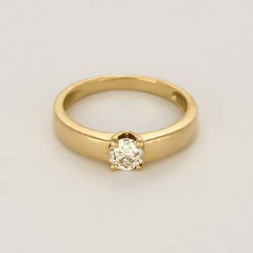 Bague 54 Bague solitaire en or jaune, diamant 0.45 carat environ. 58 Facettes DV27556-7