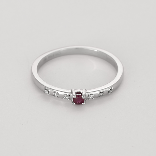 MAUBOUSSIN - Capsule d'émotions - Bague en or blanc, rubis et diamants