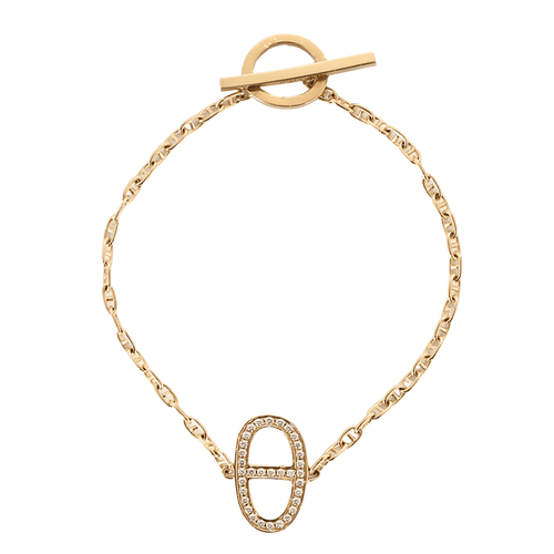 HERMES - Chaîne d'ancre Contour - Bracelet en or rose et diamants. XS. 58 Facettes DV28436-2