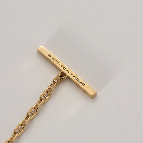 HERMES - Chaîne d'ancre Contour - Bracelet en or rose et diamants. XS.