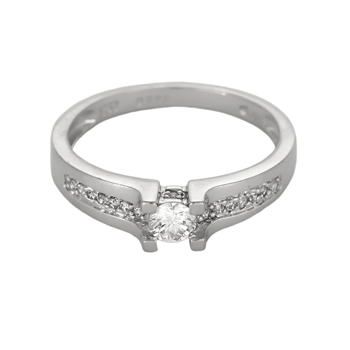 Bague solitaire en or gris diamant 0.20 carat environ.