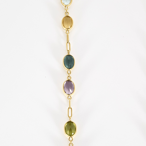 Collier Long collier en or jaune et pierres fines de couleurs 58 Facettes DV0718-2
