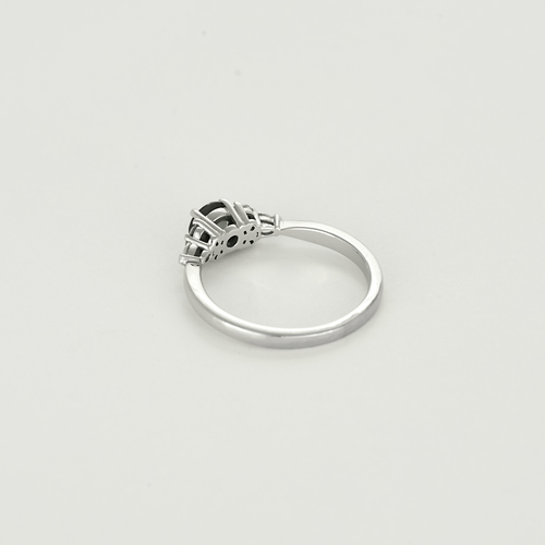 Bague 51,5 Bague Solitaire en or blanc, saphir vert et diamants 58 Facettes DV17636-1-515-5
