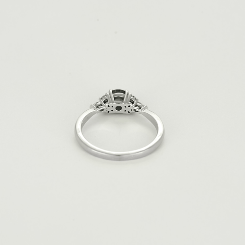 Bague 51,5 Bague Solitaire en or blanc, saphir vert et diamants 58 Facettes DV17636-1-515-5