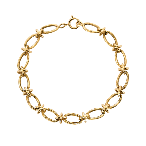 Elegant Bracelet en or jaune à maille torsadée