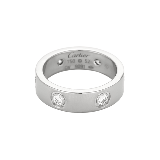 Bague 52 CARTIER - Bague LOVE, modèle classique, 6 diamants et or gris 58 Facettes DV28725-1
