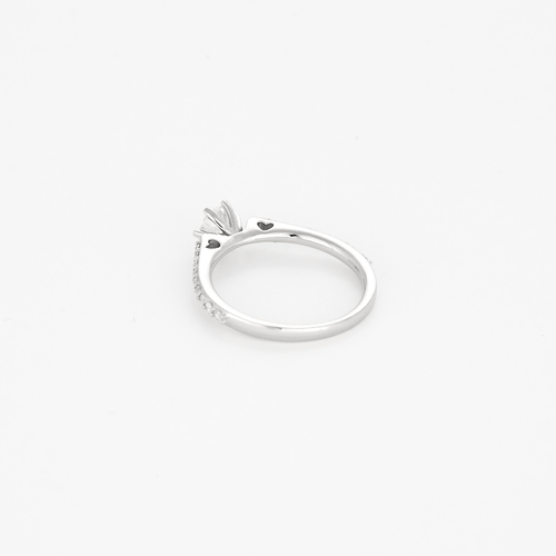 Bague 53 Bague solitaire en platine, diamant 0.35 carat épaulé de diamants plus petits 58 Facettes DDV4648-9-53-2