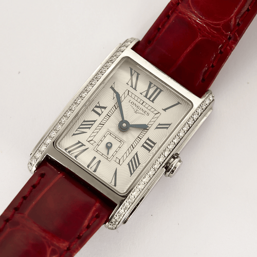 Montre LONGINES - Dolcevita en acier et diamants 58 Facettes DDV28310-5