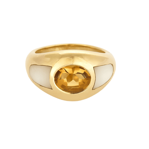 Bague 53 MAUBOUSSIN -  «Aloha» - Bague jonc en or jaune, citrine et nacre blanche 58 Facettes DV4648-5