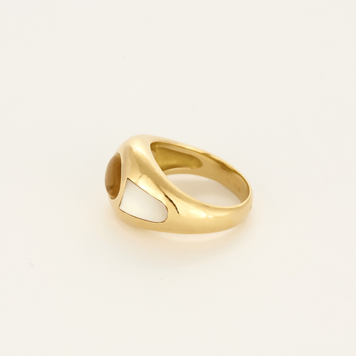 Bague 53 MAUBOUSSIN -  «Aloha» - Bague jonc en or jaune, citrine et nacre blanche 58 Facettes DV4648-5