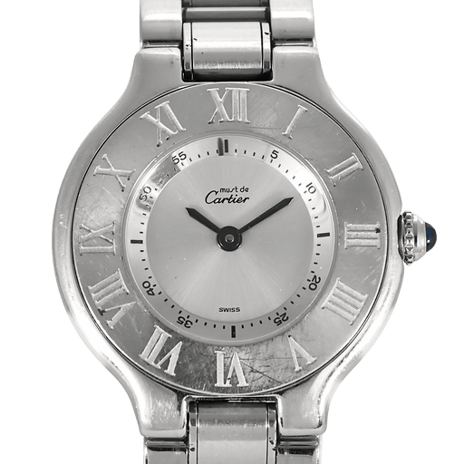 Montre Cartier - Must - Montre en acier à mouvement quartz et boitier rond 58 Facettes DV27342-10