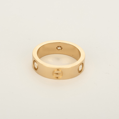 Bague 54 Cartier - LOVE, modèle classique -Bague en rose et trois diamants 58 Facettes DV28562-1