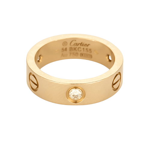 Bague 54 Cartier - LOVE, modèle classique -Bague en rose et trois diamants 58 Facettes DV28562-1