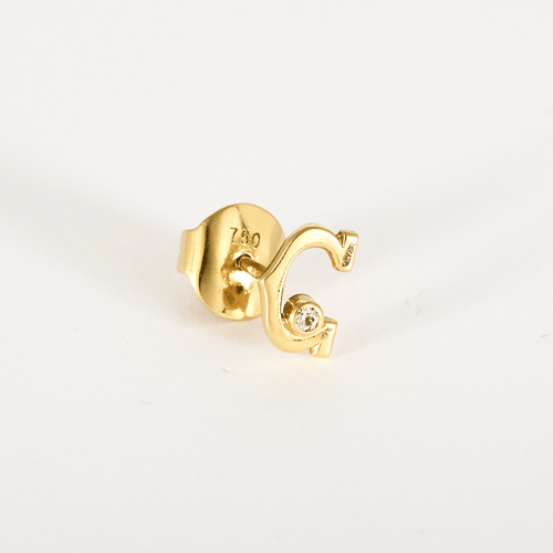Boucles d'oreilles CARTIER- C - Paire de boucles d'oreilles en or jaune et diamants. Vintage. 58 Facettes DV29044-1