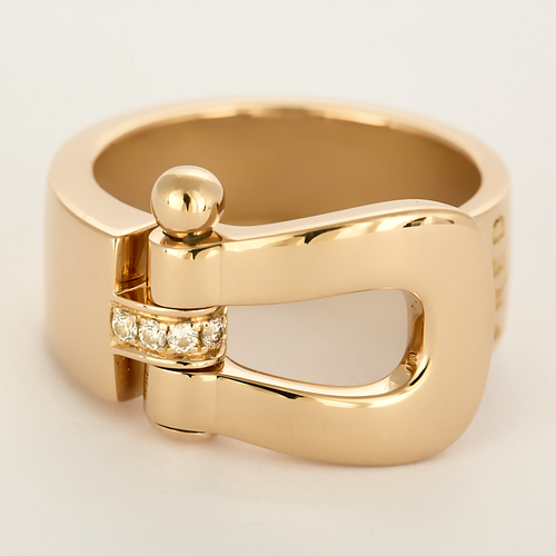 FRED Force 10 Grand Modèle - Bague en or rose et diamants blancs.
