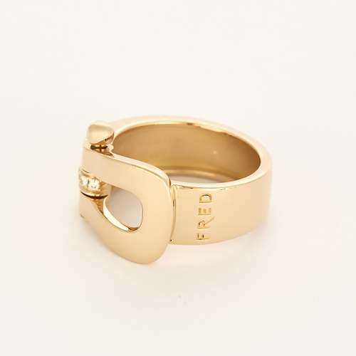FRED Force 10 Grand Modèle - Bague en or rose et diamants blancs.