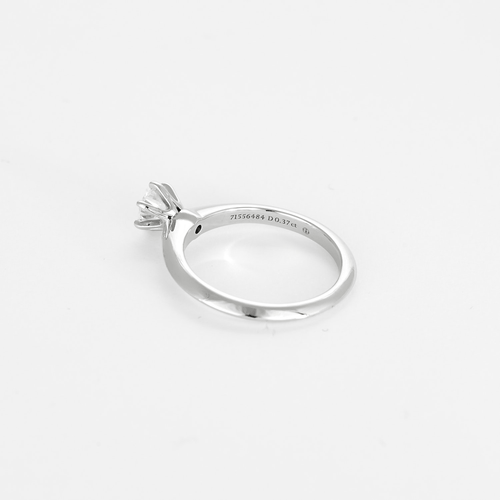 Bague 49 TIffany & Co - Setting - Bague solitaire platine et diamant 0.37 carat 58 Facettes DV28887-2