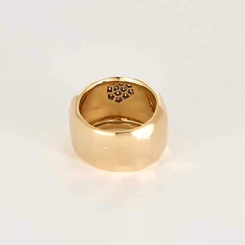 Bague 52 Bague moderniste en or rose et or noirci, diamants 58 Facettes DV0463-25