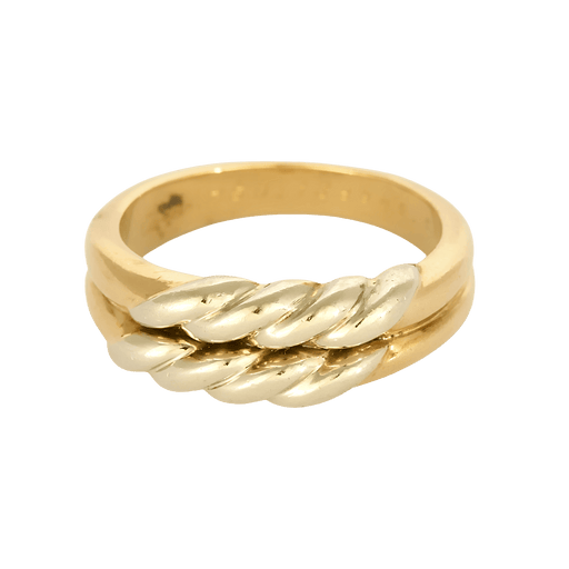 Bague CARTIER - Vintage - Bague en or jaune et or gris torsadés 58 Facettes DV28812-1-53-2