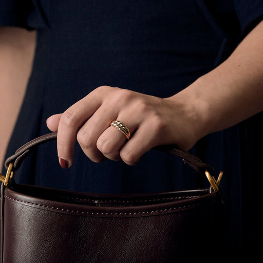Bague CARTIER - Vintage - Bague en or jaune et or gris torsadés 58 Facettes DV28812-1-53-2