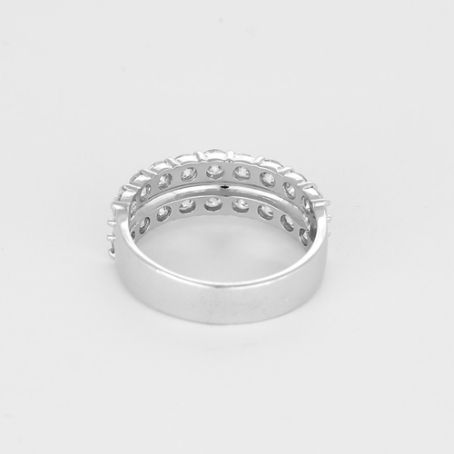 Bague 56 Bague double jonc en or gris et diamants 58 Facettes DV27556-3