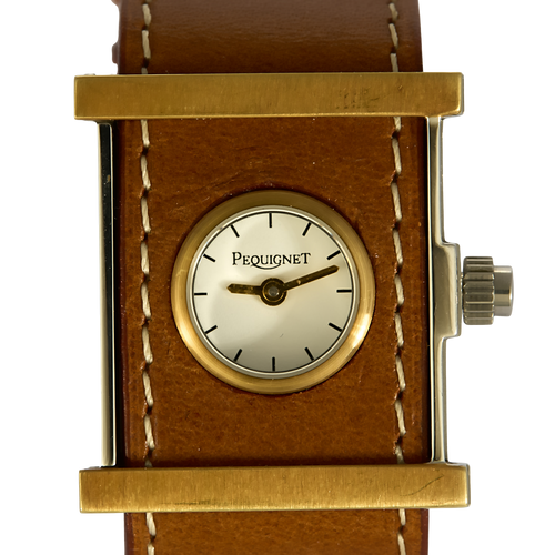 Pequinet - Montre en acier à boitier rond et à mouvement quartz