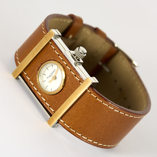 Pequinet - Montre en acier à boitier rond et à mouvement quartz