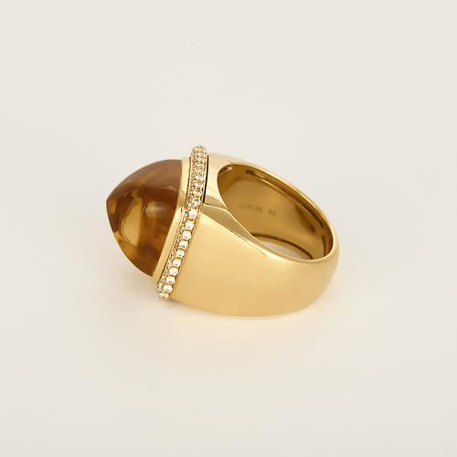 Bague 54 Fred Paris - Pain de Sucre - Moyen modèle - Bagueen or jaune et citrine 58 Facettes DV31019-1