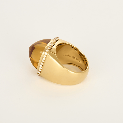 Fred Paris - Pain de Sucre - Grand modèle - Bague en or jaune et citrine